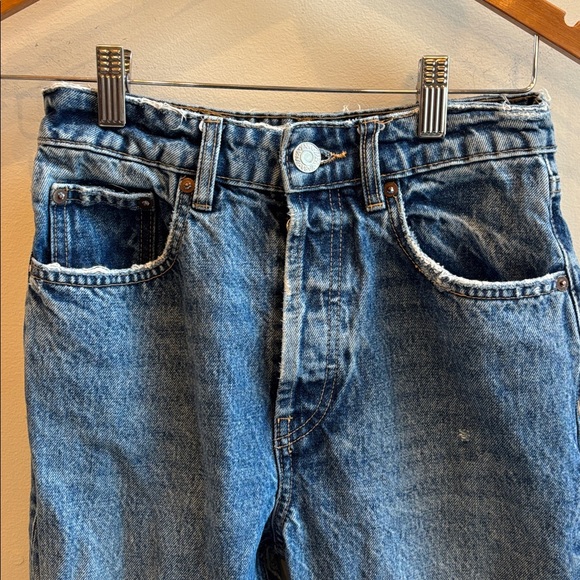 Zara Button Fly Straight Leg Jeans - Picture 3 of 5